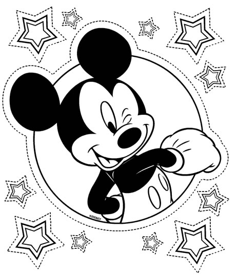 coloriage mickey super star